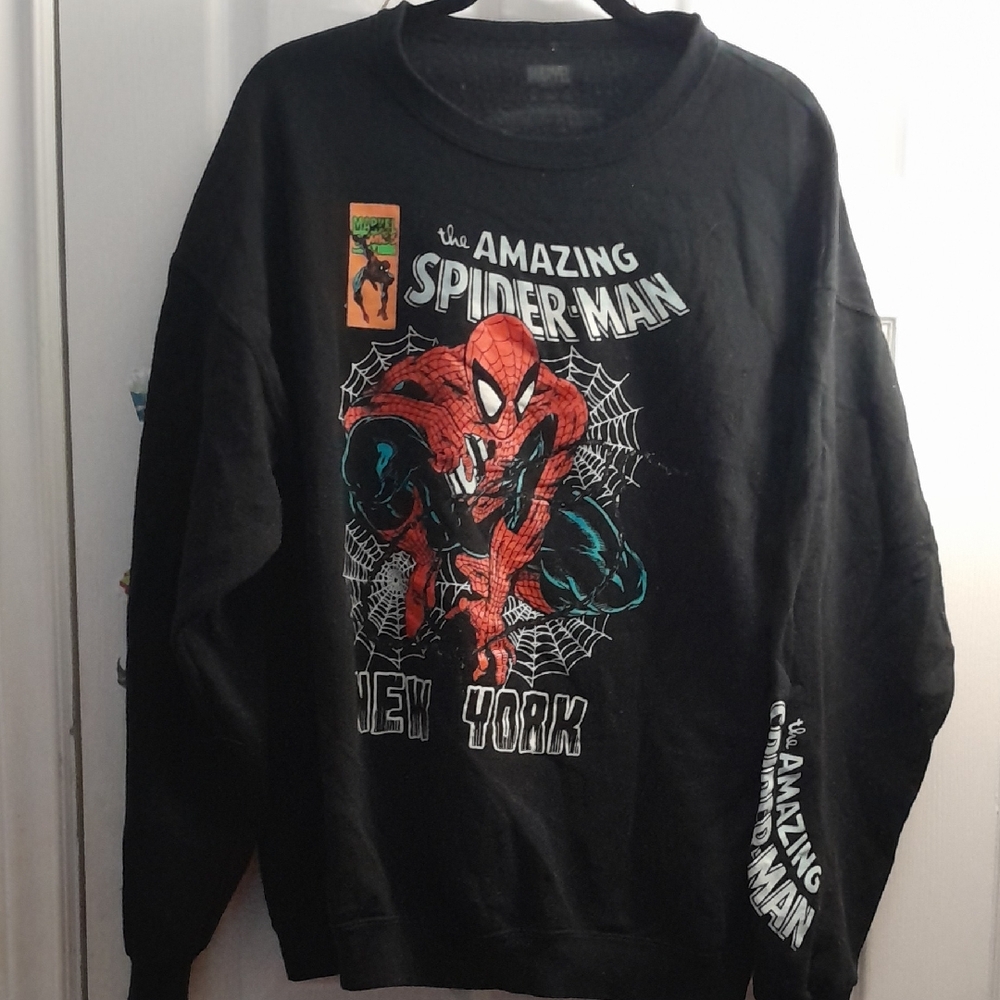 Marvel Amazing Spider-Man Black Crewneck Sweater